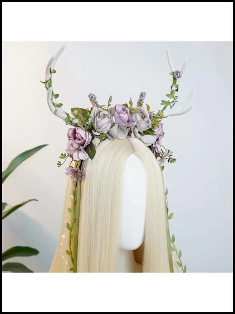 Reindeer Antler Headband Flower Crown Fairy Cosplay Headpiece Women